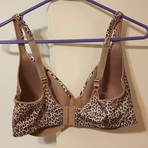 Gently Used ~ Ladies Leopard Print Lightly Lined Underwire Bra (Size: 38D) - Picture 3 of 4